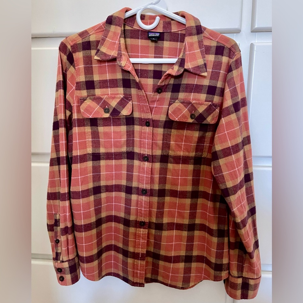 Patagonia Organic Cotton Plaid Shirt - Red and Brown